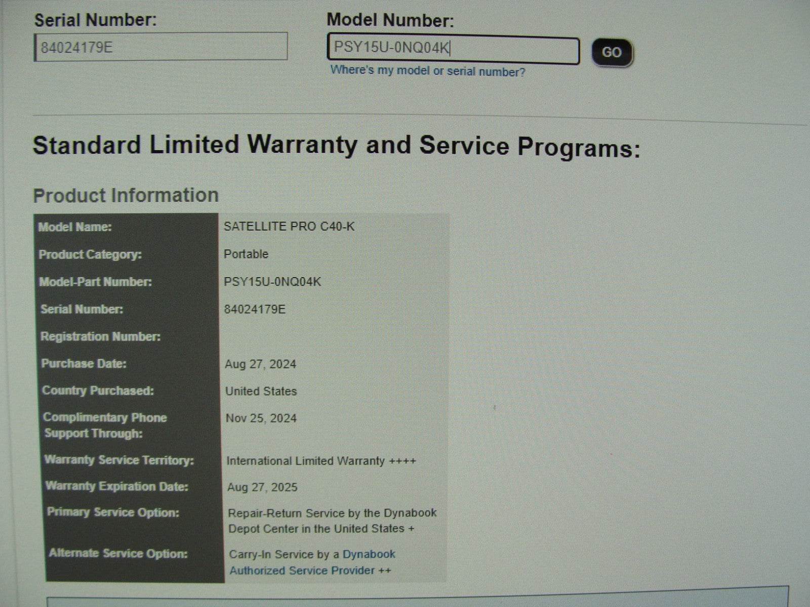 DynaBook Satellite Pro C40-K Intel Celeron 7305 1.1Ghz 8GB 256GB 100% Battery - Tested Computer Laptop Parts