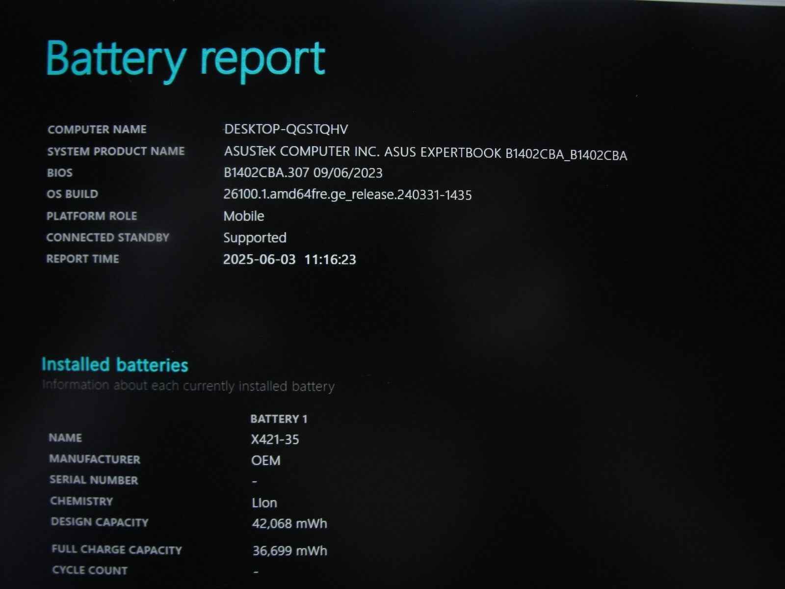 Asus ExpertBook B1402CBA 14”FHD Core i7-1255U 1.7GHz 16GB 512GB SSD+Charger - Tested Computer Laptop Parts