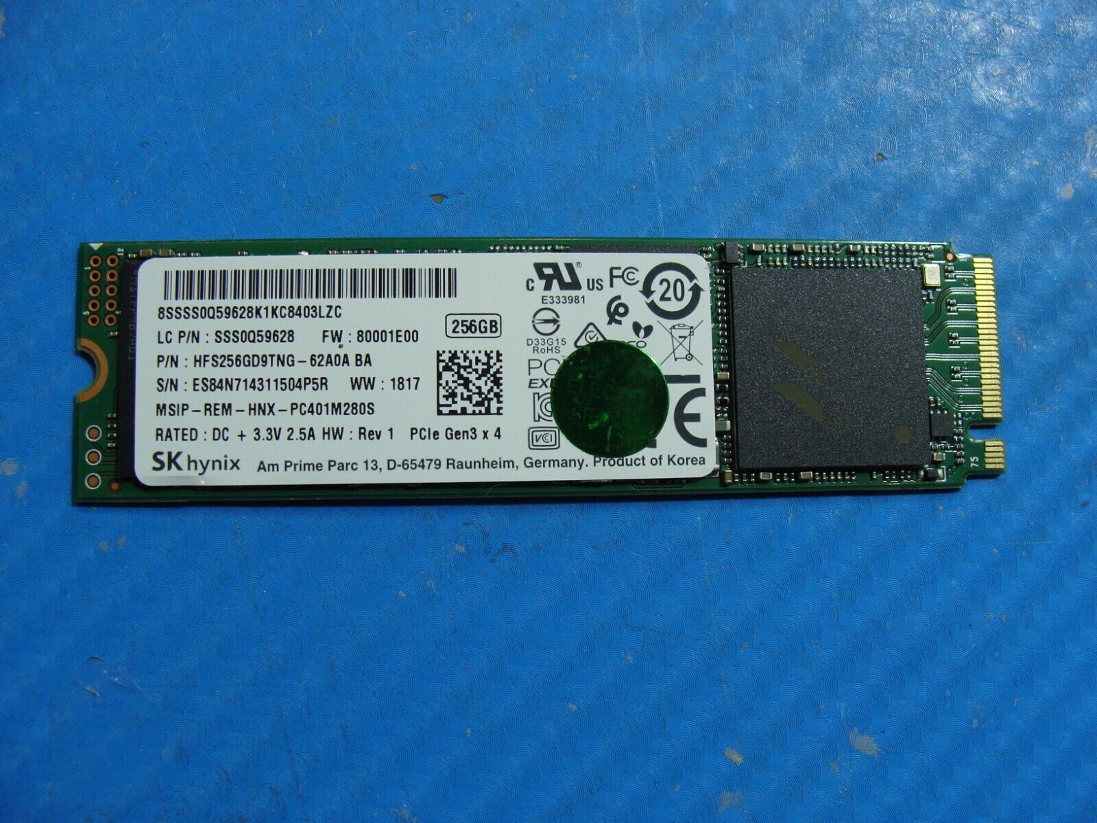 Lenovo 730-15IKB SK Hynix 256GB NVMe SSD Solid State Drive HFS256GD9TNG-62A0A