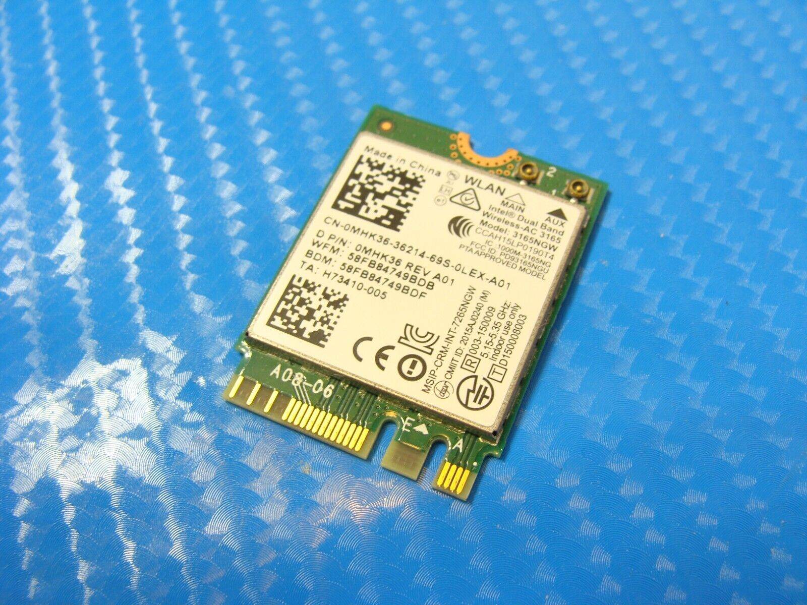 Dell Inspiron 15.6” 15 7579 Genuine Laptop Wireless WiFi Card MHK36 3165NGW - Tested Computer Laptop Parts