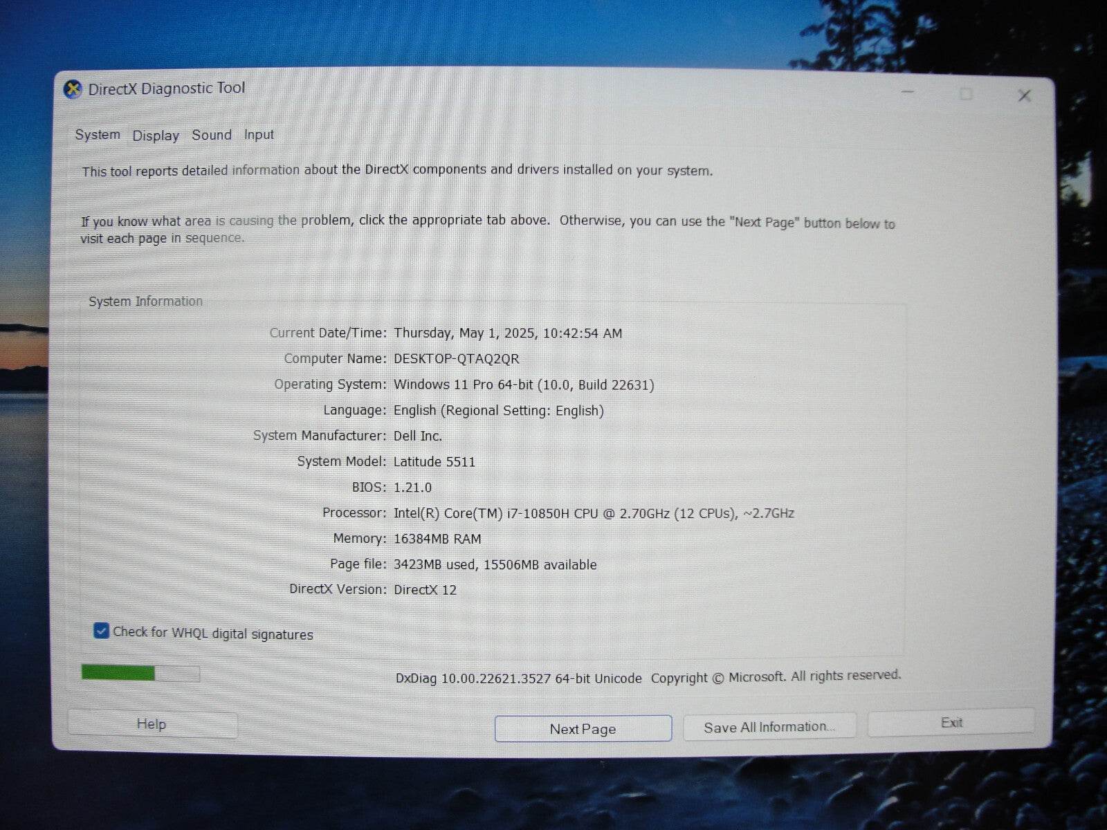 Dell Latitude 5511 15.6”FHD Intel Core i7-10850H 2.7GHz 16GB 256GB SSD - Tested Computer Laptop Parts