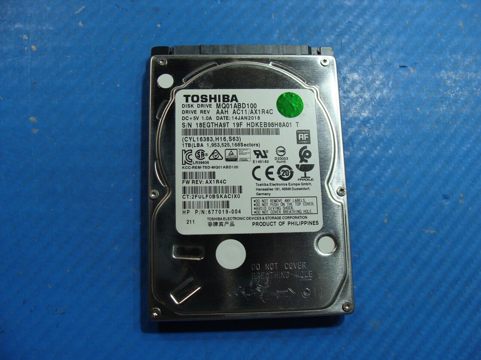 HP 15-bs113dx Toshiba 1TB SATA 2.5