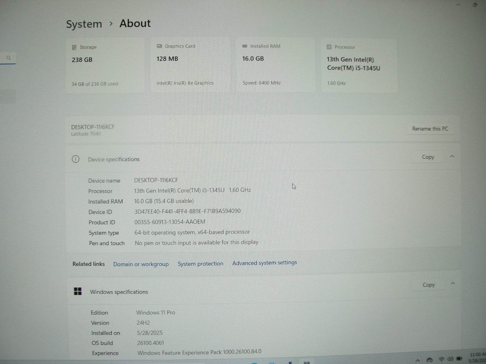 Dell Latitude 7640 16” WUXGA vPro Intel i5-1345U 1.6GHz 16GB 256GB SSD Warranty - Tested Computer Laptop Parts