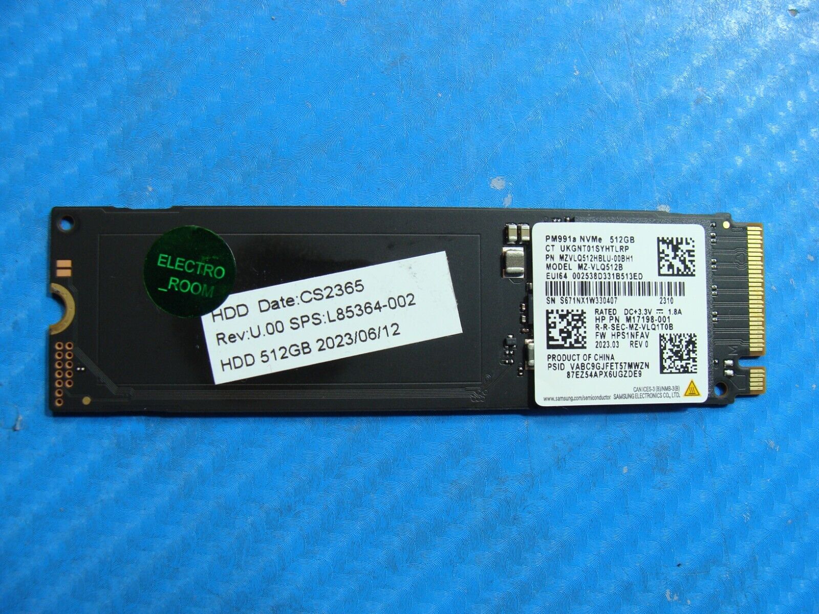 HP 14 inch G9 Samsung 512GB NVMe M.2 SSD Solid State Drive MZVLQ512HBLU-00BH1