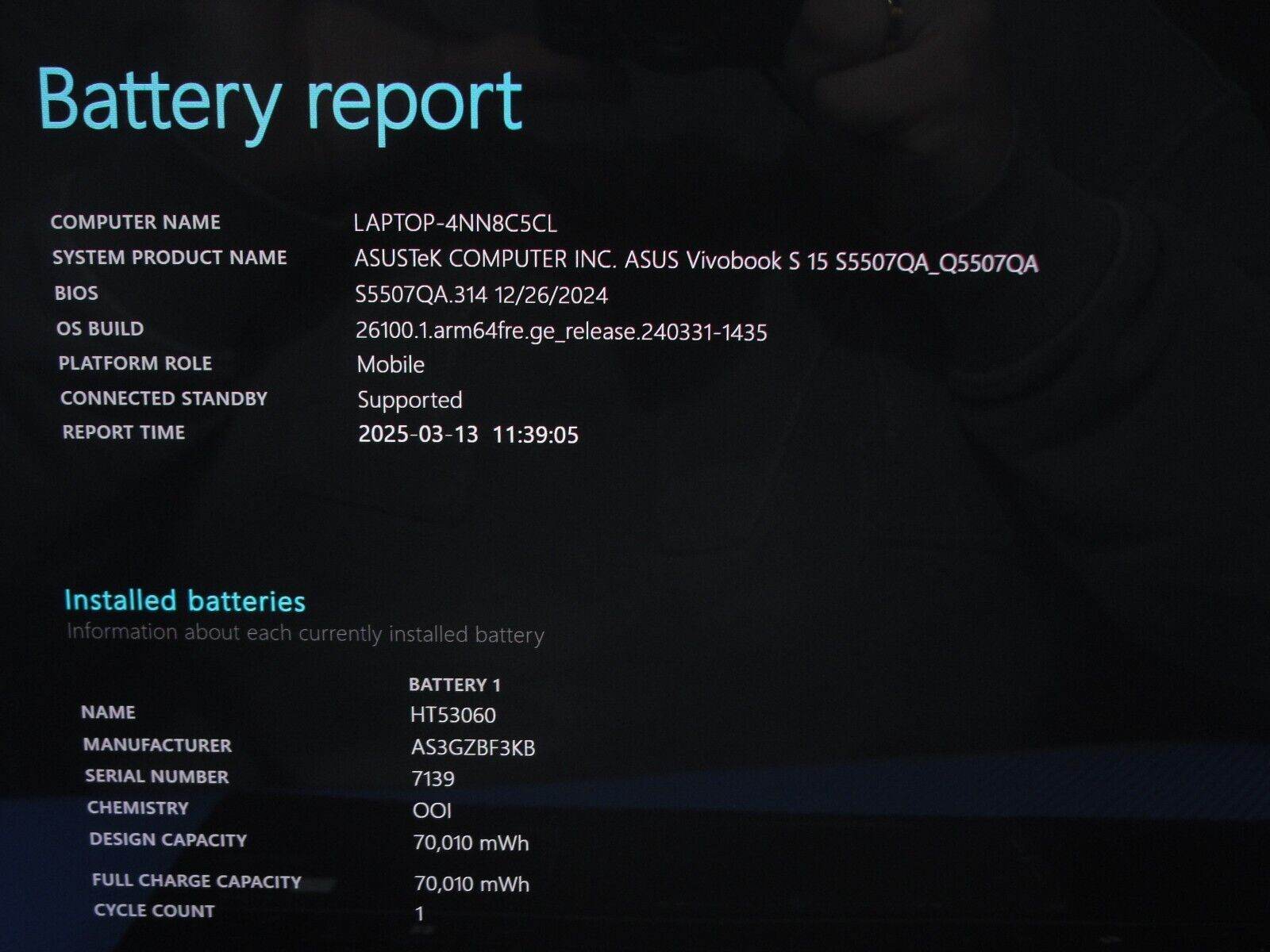 Asus VivoBook S 15 S5507QA 15.6”WQXGA+ Snapdragon X Plus X1P42100 3.2GH 16GB - Tested Computer Laptop Parts