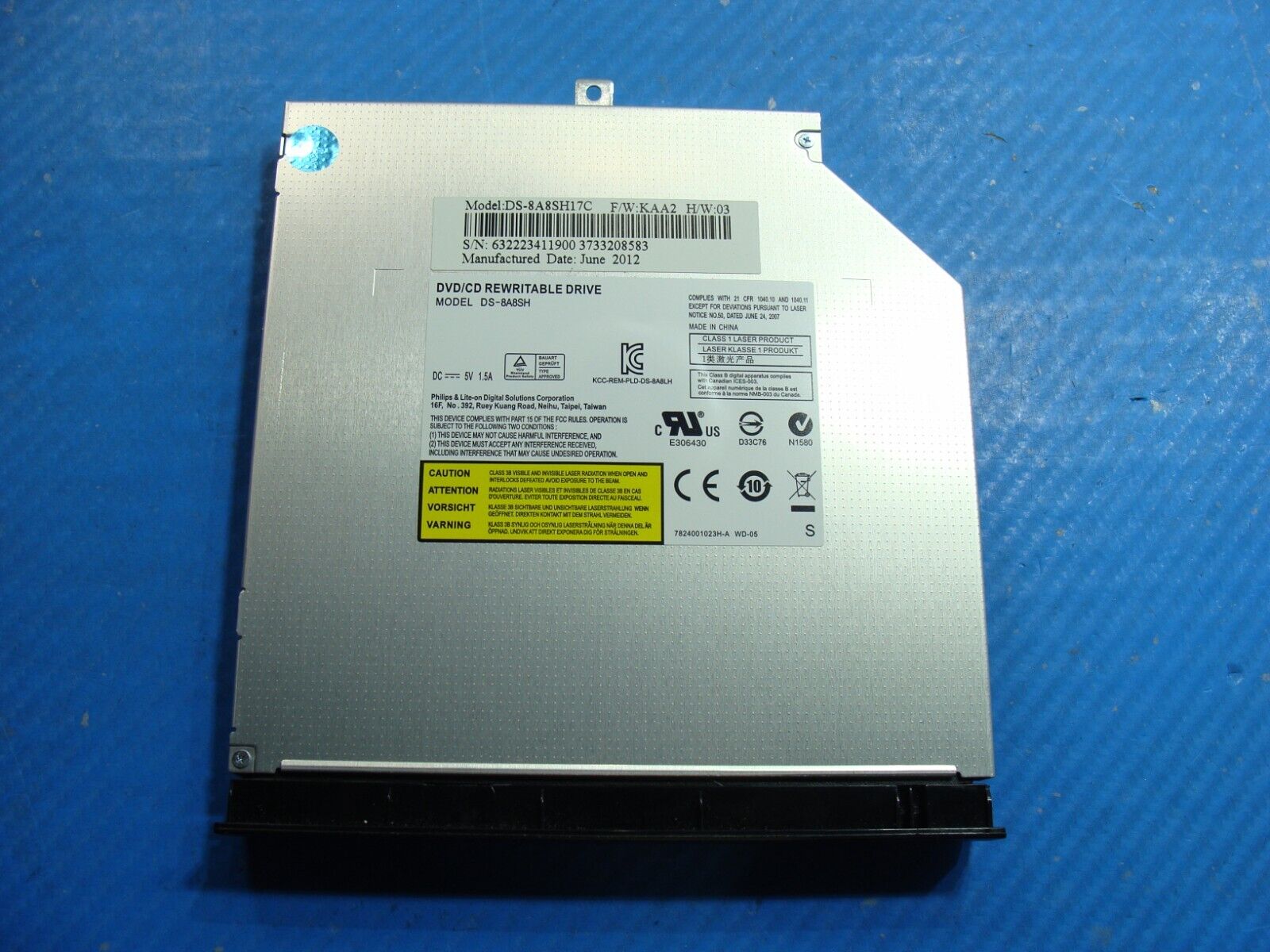 Asus 15.6” A55A Series Genuine Laptop DVD/CD-RW Rewritable Drive DS-8A8SH