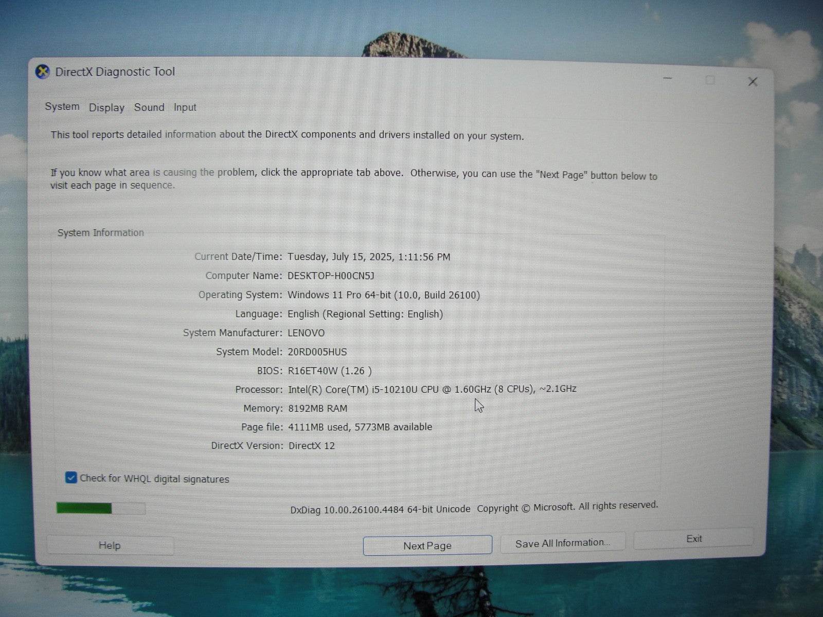 Lenovo ThinkPad E15 15.6” Intel Core i5-10210U 1.6GHz 8GB 256GB Reset SSD - Tested Computer Laptop Parts