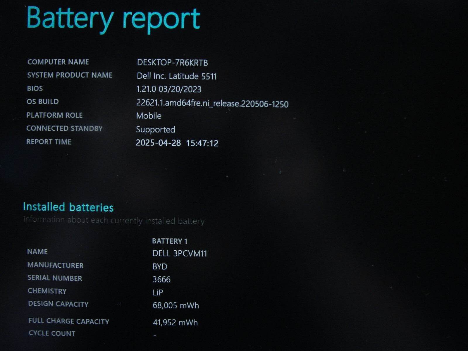 Dell Latitude 5511 15.6”FHD Intel Core i7-10850H 2.7GHz 16GB 256GB SSD - Tested Computer Laptop Parts
