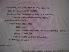 Dell Latitude 7530  Laptop 15.6" FHD i7-1265U max4.8GHz 32GB 512GB SSD WRTY2026