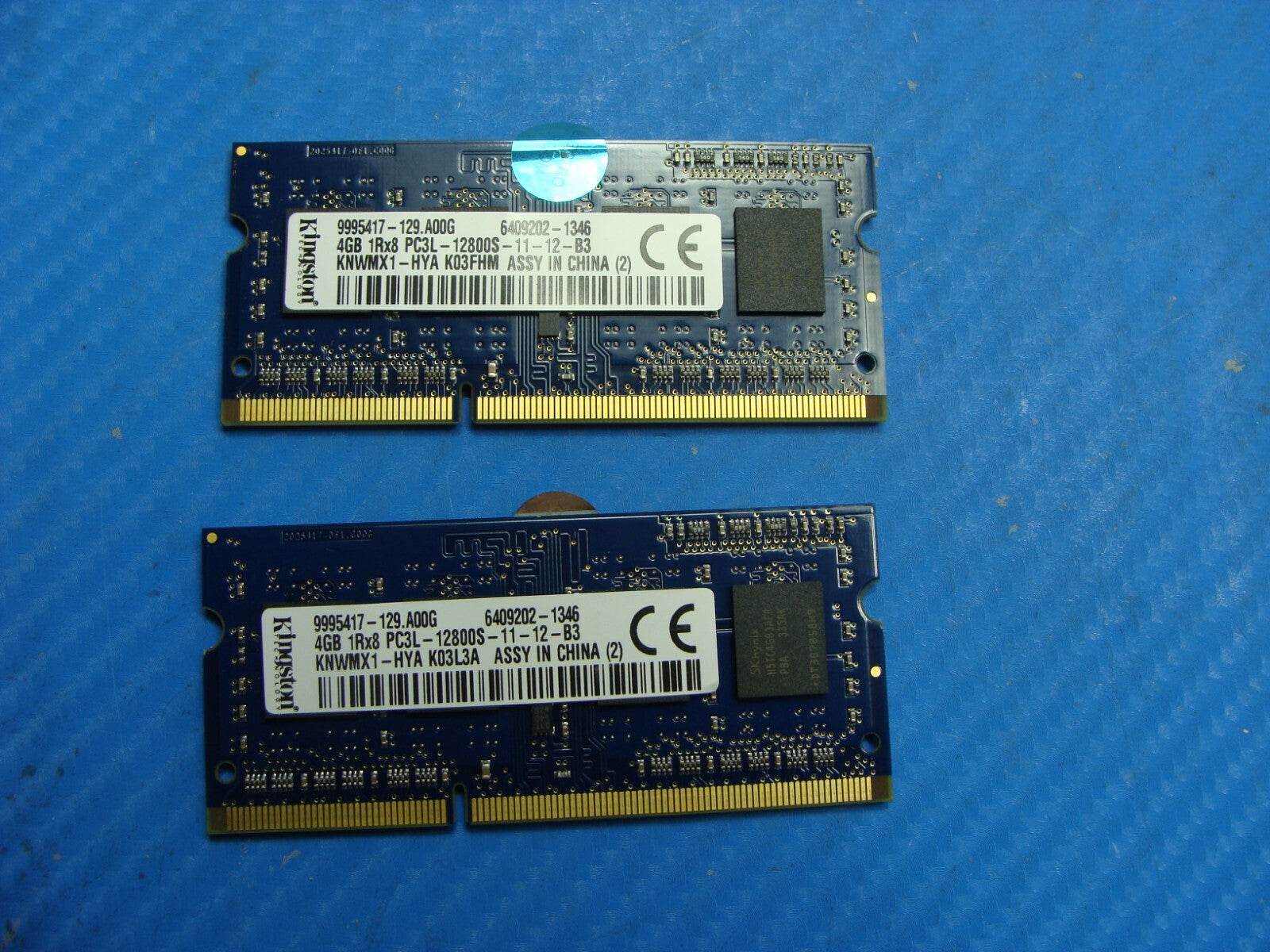 Dell Inspiron 5437 Kingston 8GB 2x4GB SO-DIMM Memory RAM PC3L-12800S KNWMX1-HYA - Tested Computer Laptop Parts