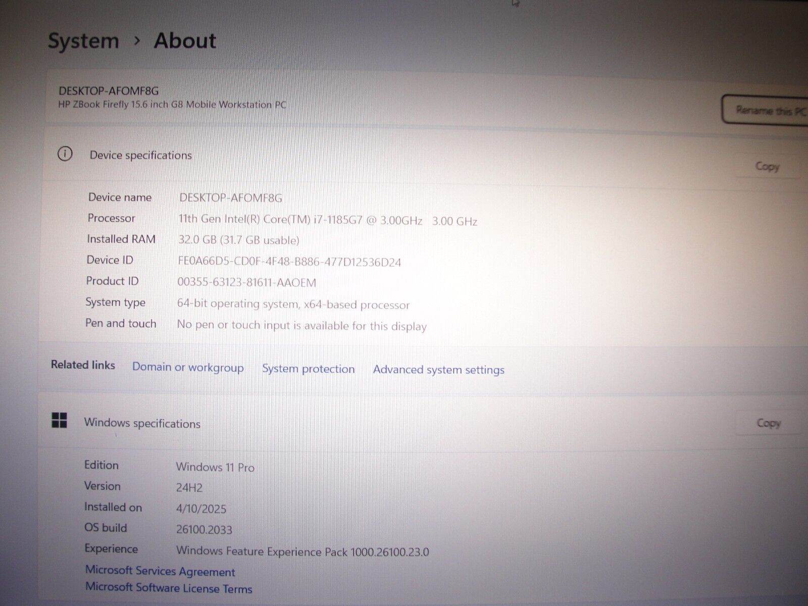 Warranty HP Zbook Firefly G8 15.6” FHD i7-1185G7 3GHz 32GB SSD Reset 512GB - Tested Computer Laptop Parts