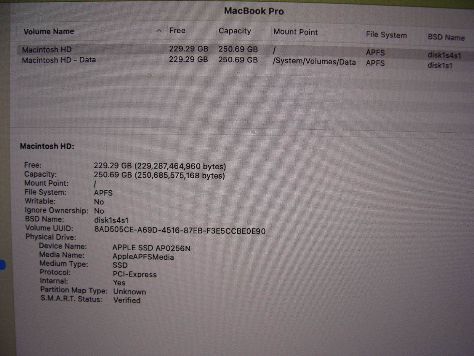 Apple MacBook Pro 13”(2019) A2159 i5-8257U 1.4GHz 16GB 256GB MUHN2LL/A 283cycles - Tested Computer Laptop Parts