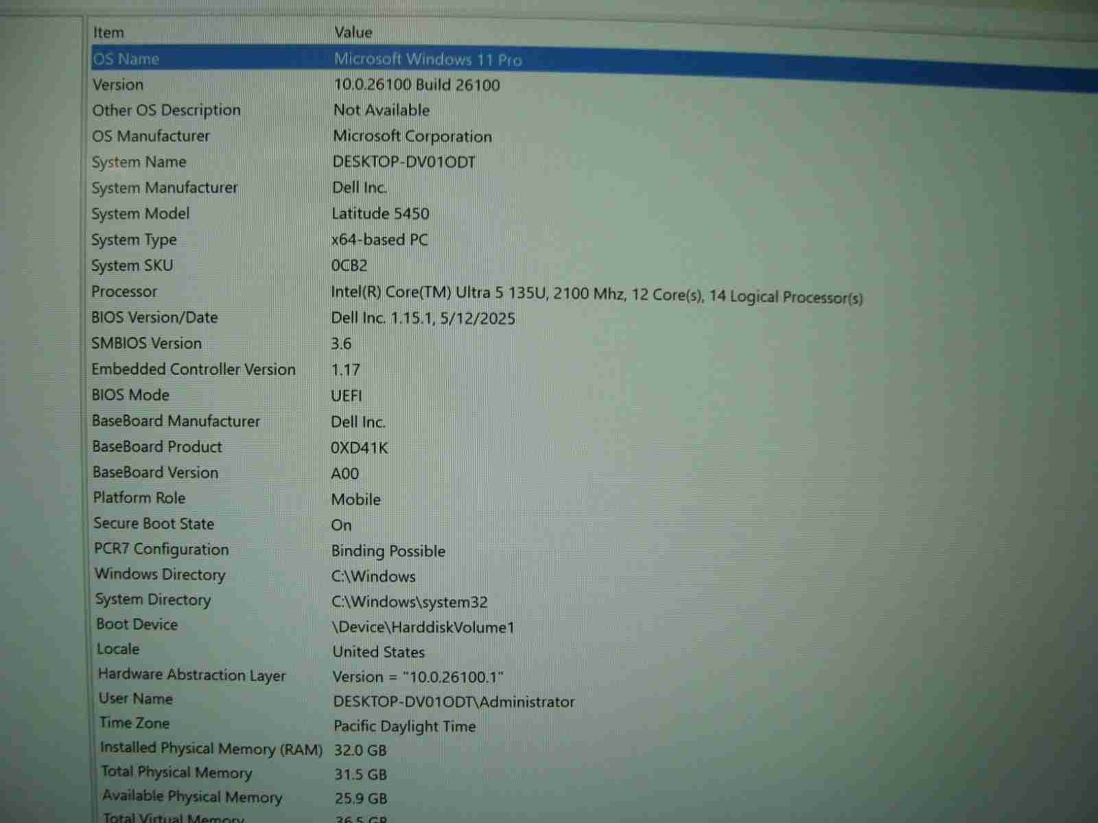 Dell Latitude 5450 14”FHD Ultra 5 135U 2.1GHz 32GB 256GB Win11 PRO Warranty 2028 - Tested Computer Laptop Parts