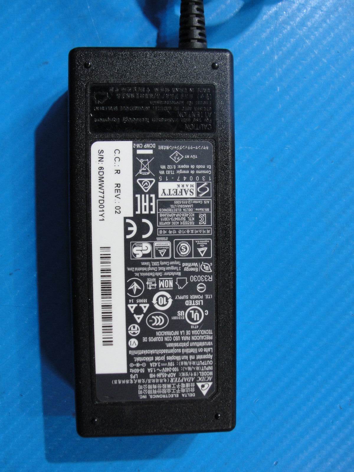 65W Genuine Delta Electronics AC Adapter 19V 3.42A 5.5mm × 2.5mm Black Tip - Tested Computer Laptop Parts