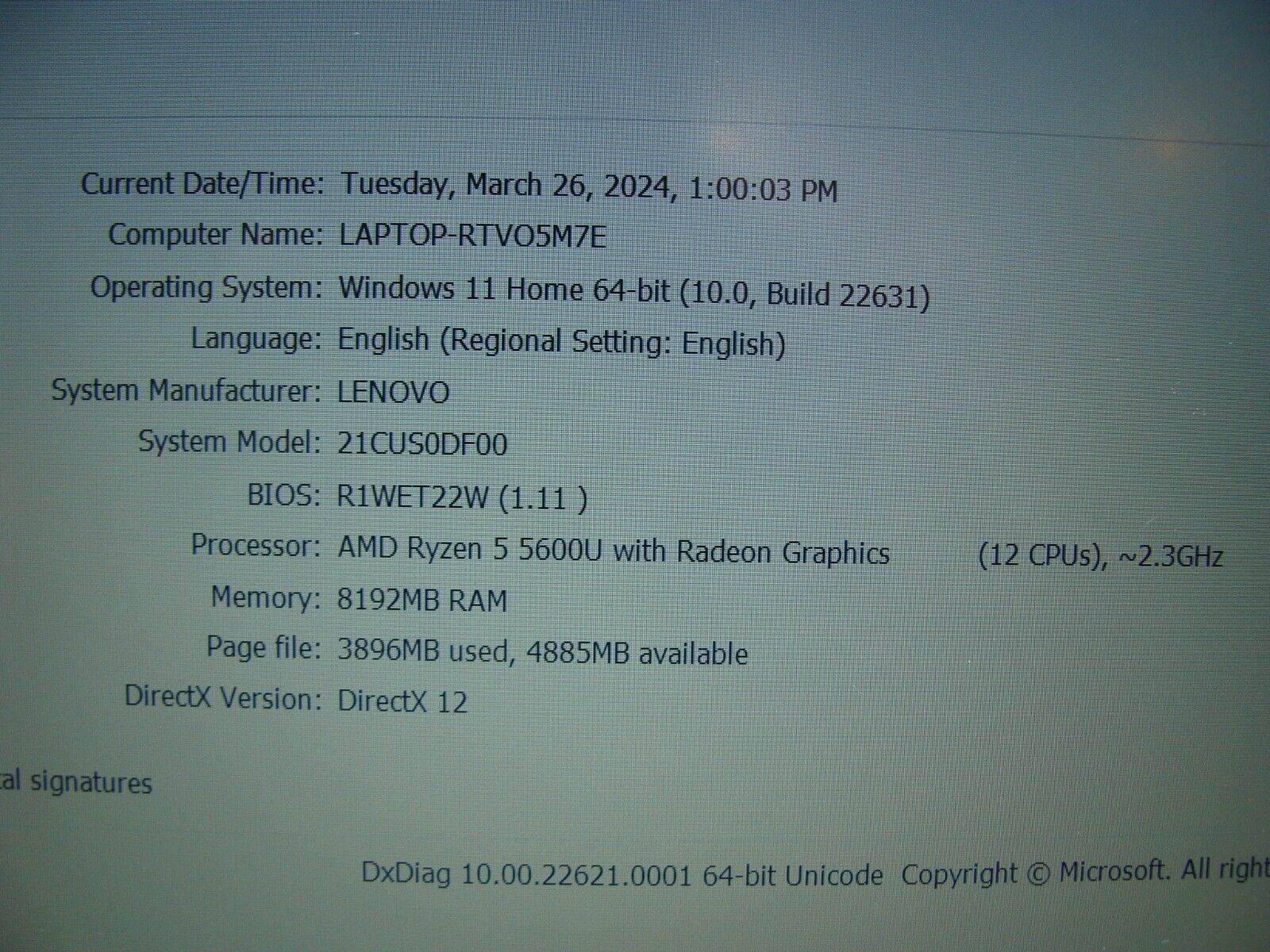 Lenovo K14 Gen1 AMD Ryzen 5 5600U 2.3GHz 8GB 256GB SSD Warranty 2 cycle Battery