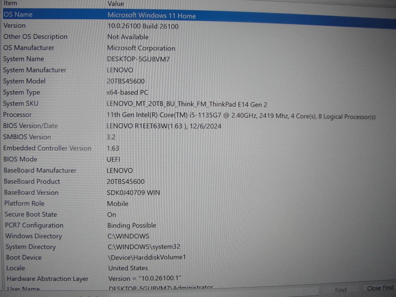 Lenovo ThinkPad E14 Gen 2 14”FHD Core i5-1135G7 2.4GHz 16GB SSD Reset 512GB - Tested Computer Laptop Parts