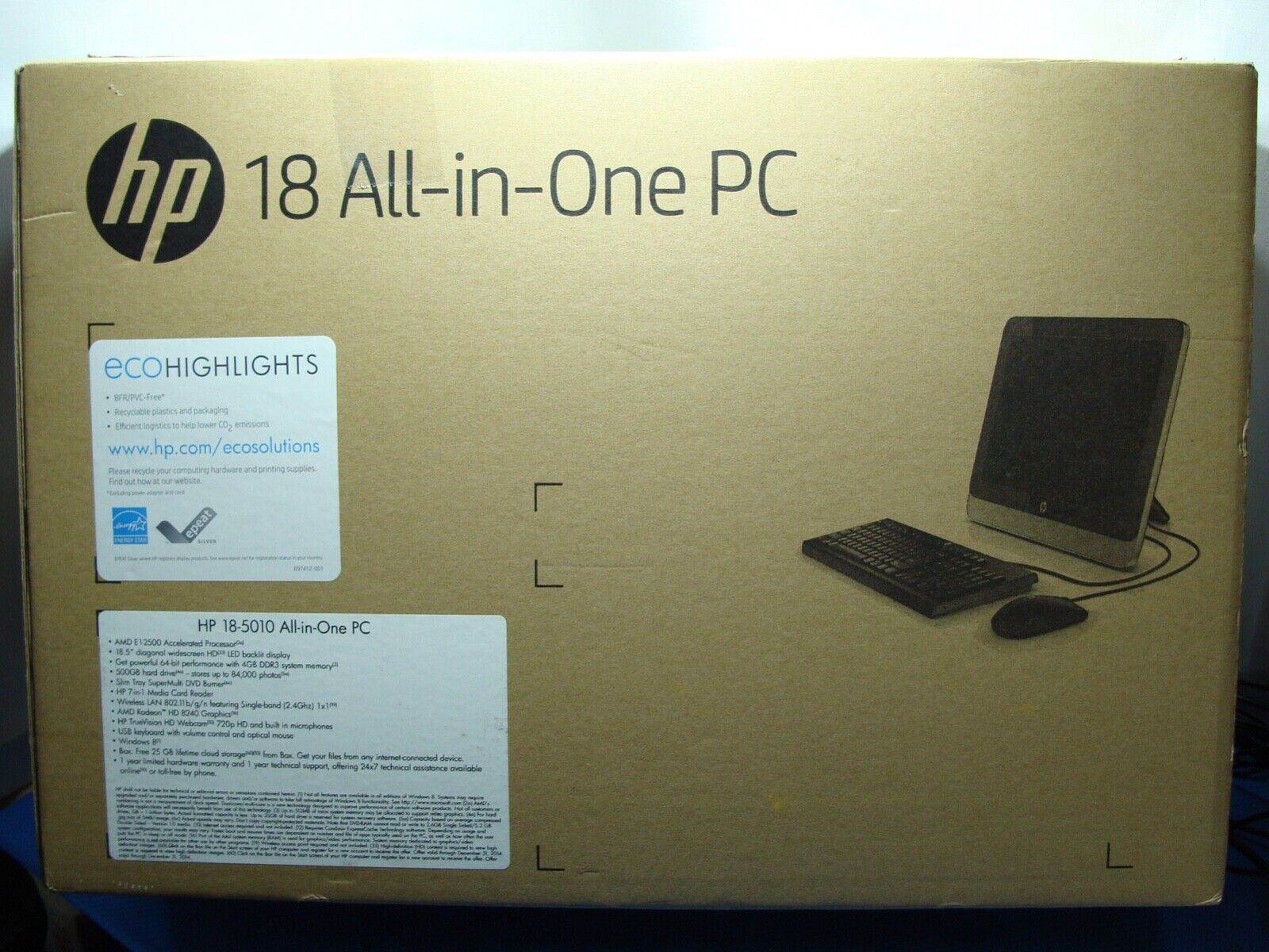 Original Box HP Pavilion 18-5010 AIO AMD E1-2500 1.4Ghz 4GB RAM 500GB HDD W10H - Tested Computer Laptop Parts