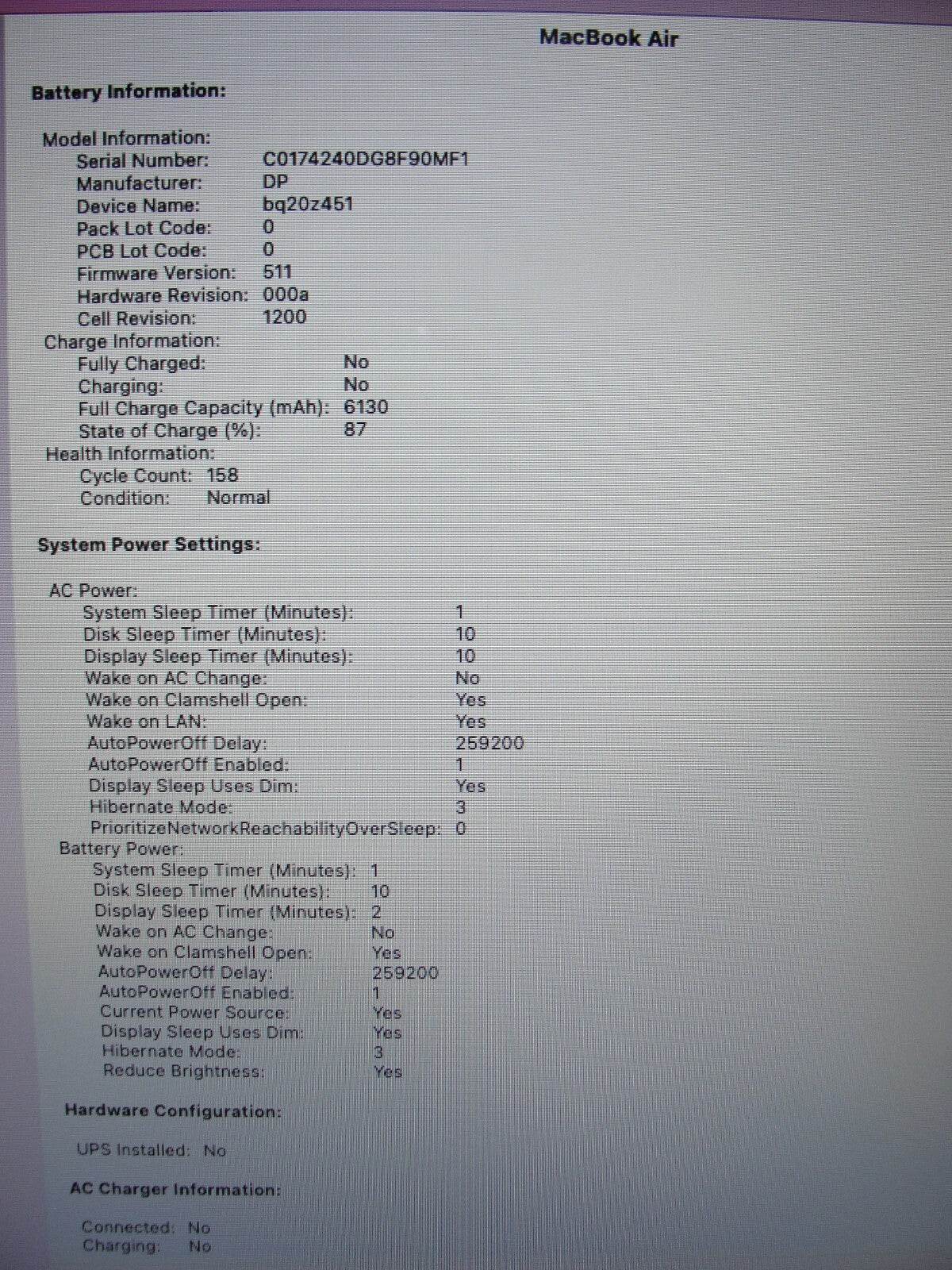 Apple Macbook Air A1466 (2017)13”HD Intel Core i5-5350U 1.8GHz 8GB 128GB SSD - Tested Computer Laptop Parts