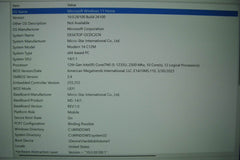 MSI Modern 14 C12M 14''FHD core i5-1235U 2.5GHz 8GB 512GB 95% Battery +Charger - Tested Computer Laptop Parts