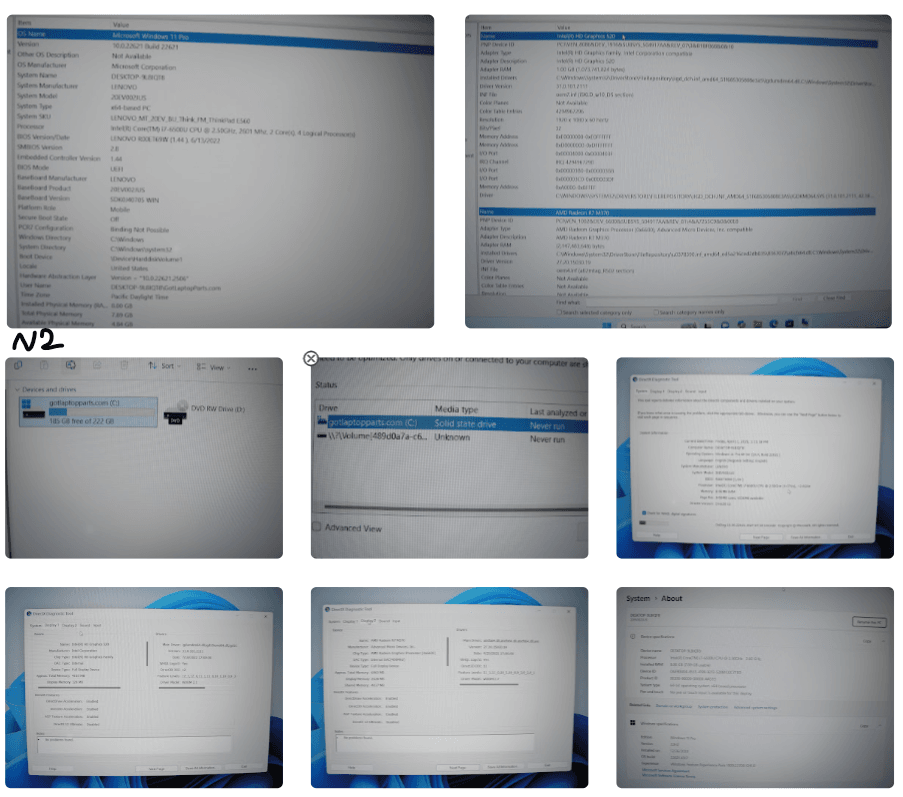 Lenovo ThinkPad E560 14” FHD Intel Core i7-6500U 2.5GHz 8GB 250GB SSD +Cgarger - Tested Computer Laptop Parts