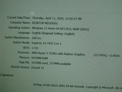 Dell Inspiron 7435 2-in-1 14" FHD+ Touch Ryzen 5 7530U 2.00GHz 8GB 512GB 1cycle