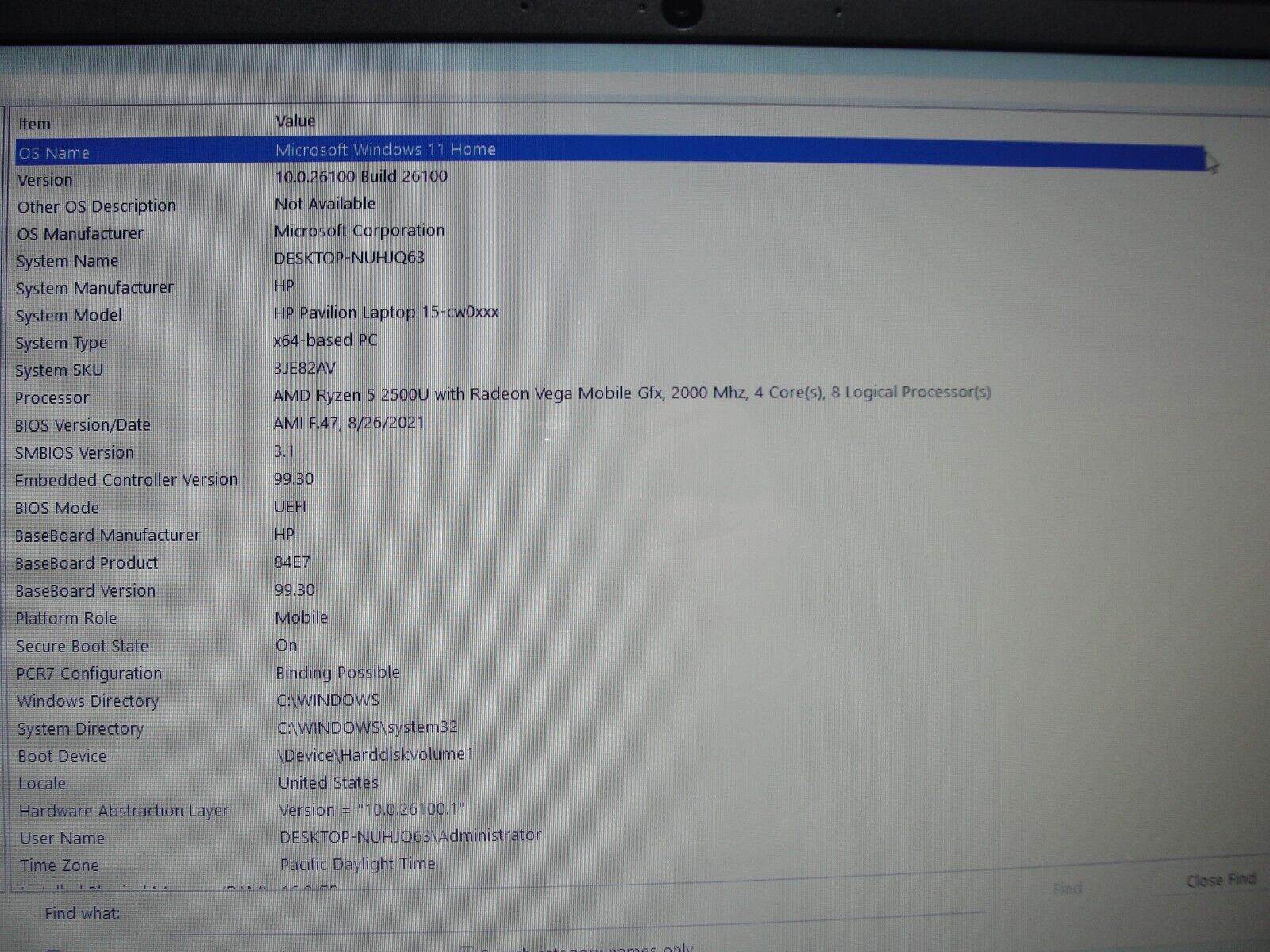 HP Pavilion 15z-CW000 15.6”HD TOUCH AMD Ryzen 5 2500U 2GHz 16GB SSD Reset 256GB - Tested Computer Laptop Parts