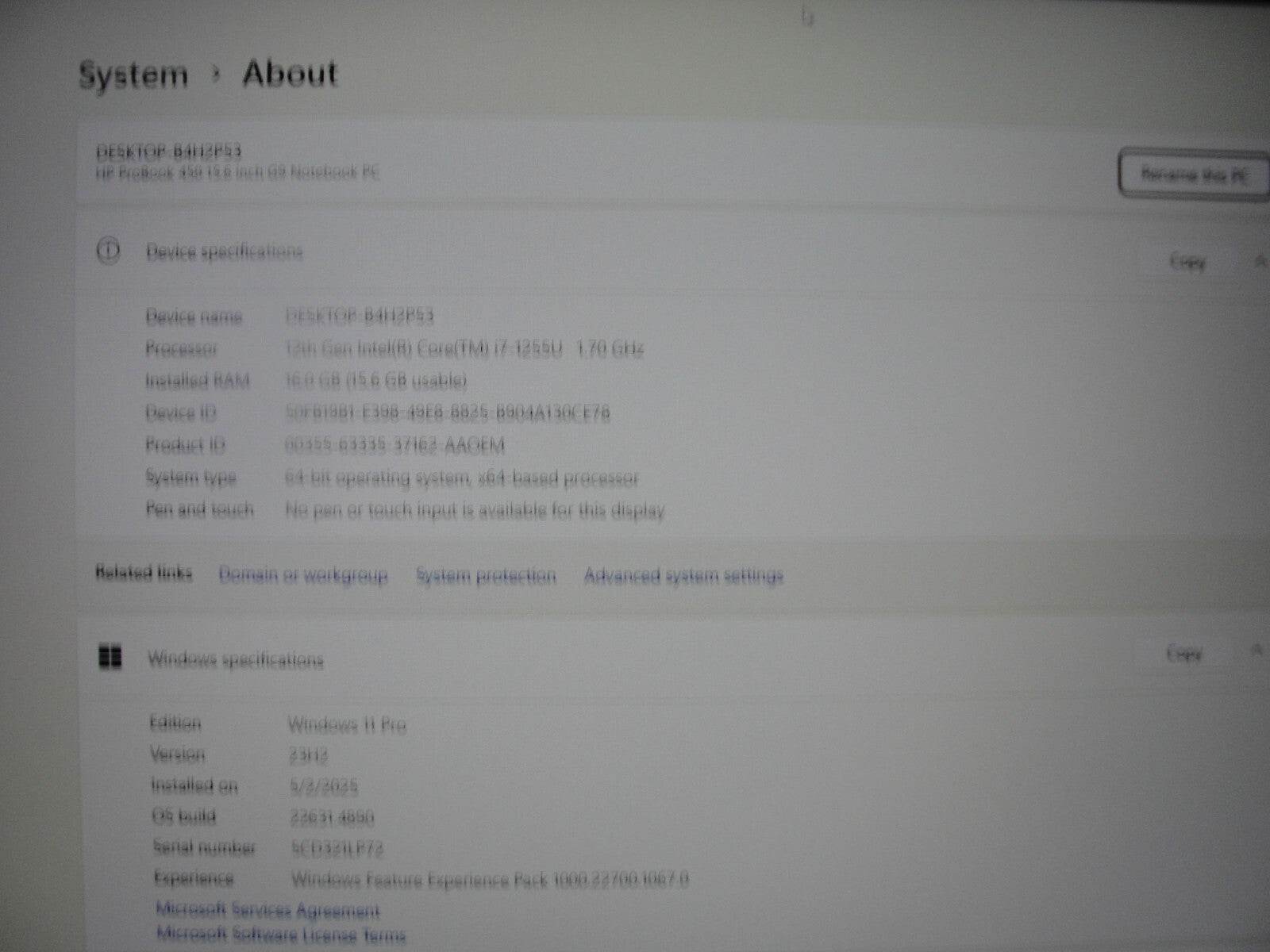 HP ProBook 450 G9 15.6” FHD Intel Core i7-1255U 1.7GHz 16GB 512GB SSD - Tested Computer Laptop Parts