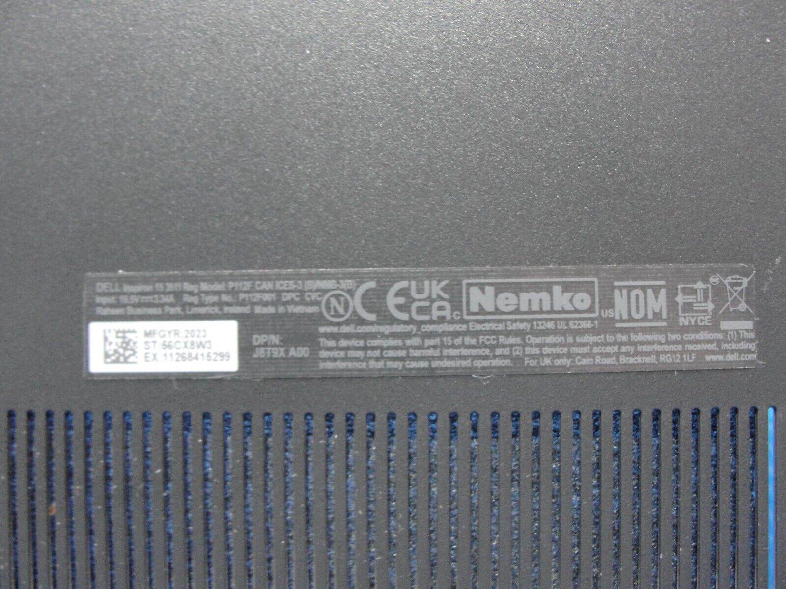 Dell Inspiron 15.6” 3511 Genuine Laptop Bottom Case Base Cover 3JRFX AP3LE000301 - Tested Computer Laptop Parts