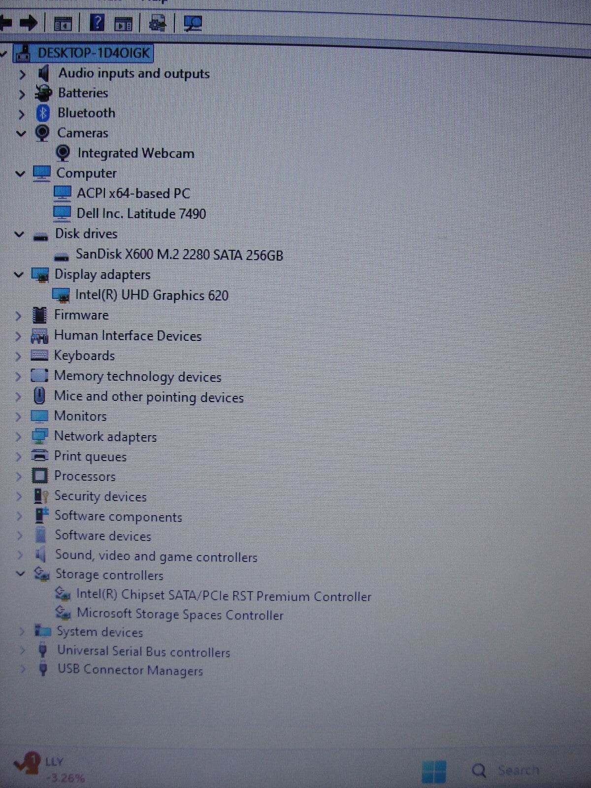 Dell Latitude 7490 14” HD Intel Core i5-8350U 1.7GHz 16GB 256GB SSD - Tested Computer Laptop Parts