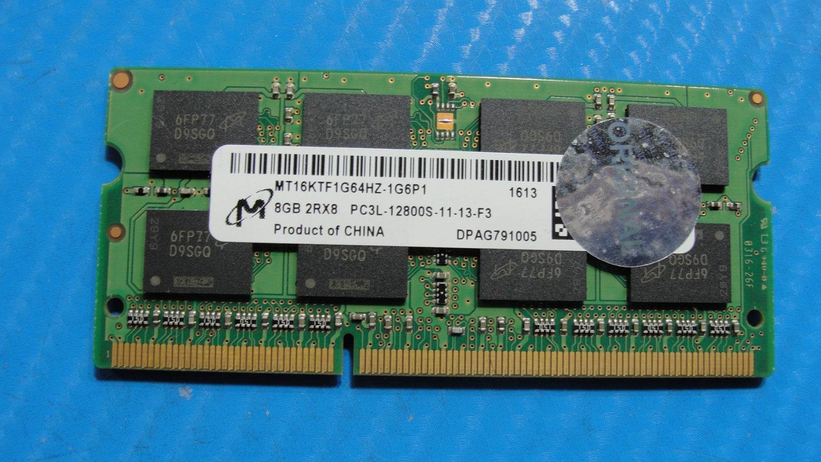 Dell 15 7559 Micron 8GB 2Rx8 PC3L-12800S Memory RAM SO-DIMM MT16KTF1G64HZ-1G6P1 - Tested Computer Laptop Parts
