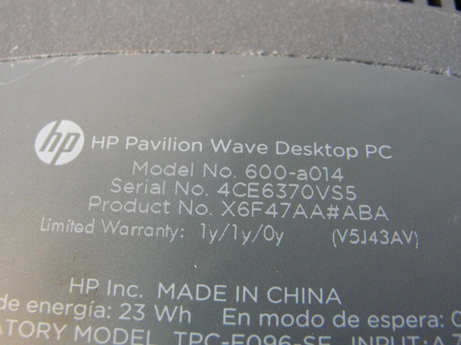 HP Pavilion Wave 600-A014 i3-6100T 3.2GHz 8GB Ram 1TB HDD Win10 Tested PC