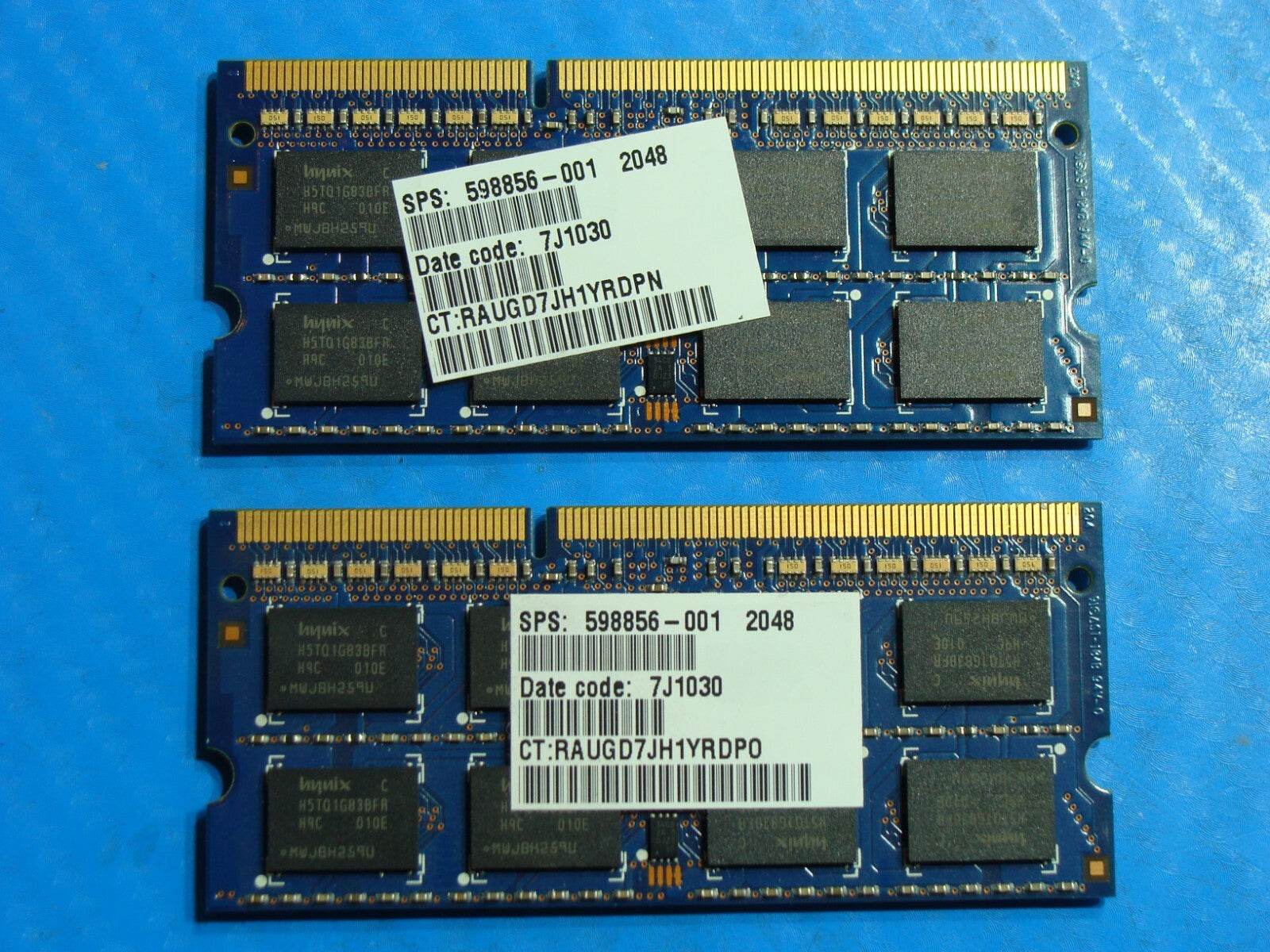HP 8540w Laptop Hynix 4GB 2x2GB Memory RAM PC3-10600S-9-10-F2 HMT125S6BFR8C-H9 - Tested Computer Laptop Parts