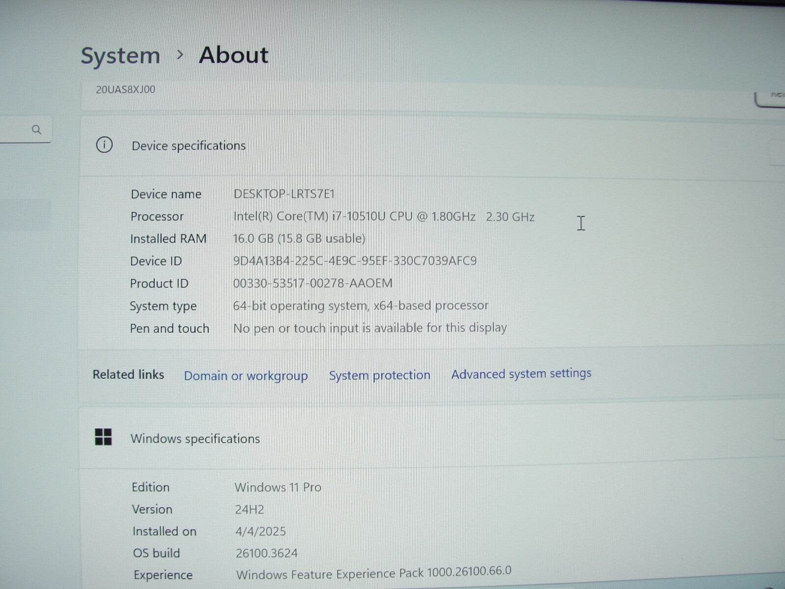 Lenovo ThinkPad X1 Carbon Gen 8 14” FHD Core i7-10510U 1.8GHz 16GB SSD 512GB - Tested Computer Laptop Parts