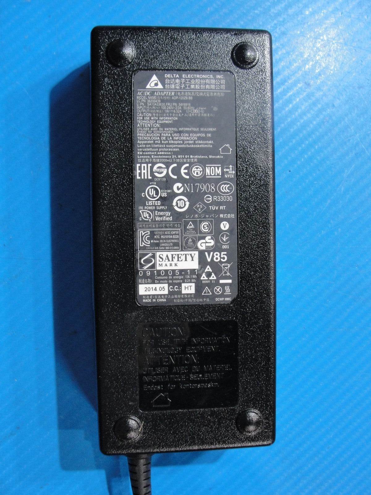 120W Delta Electronics AC Adapter 19V 6.32A Yellow Slim Tip with Center Pin - Tested Computer Laptop Parts