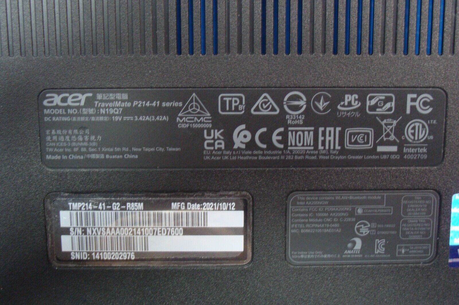 Acer TravelMate TMP214-41-G2-R85M 14