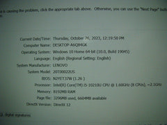 5G in WRTY Lenovo ThinkPad T14 Gen 1 Intel i5-10210U 1.60GHz 8GB RAM 512GB SSD - Tested Computer Laptop Parts