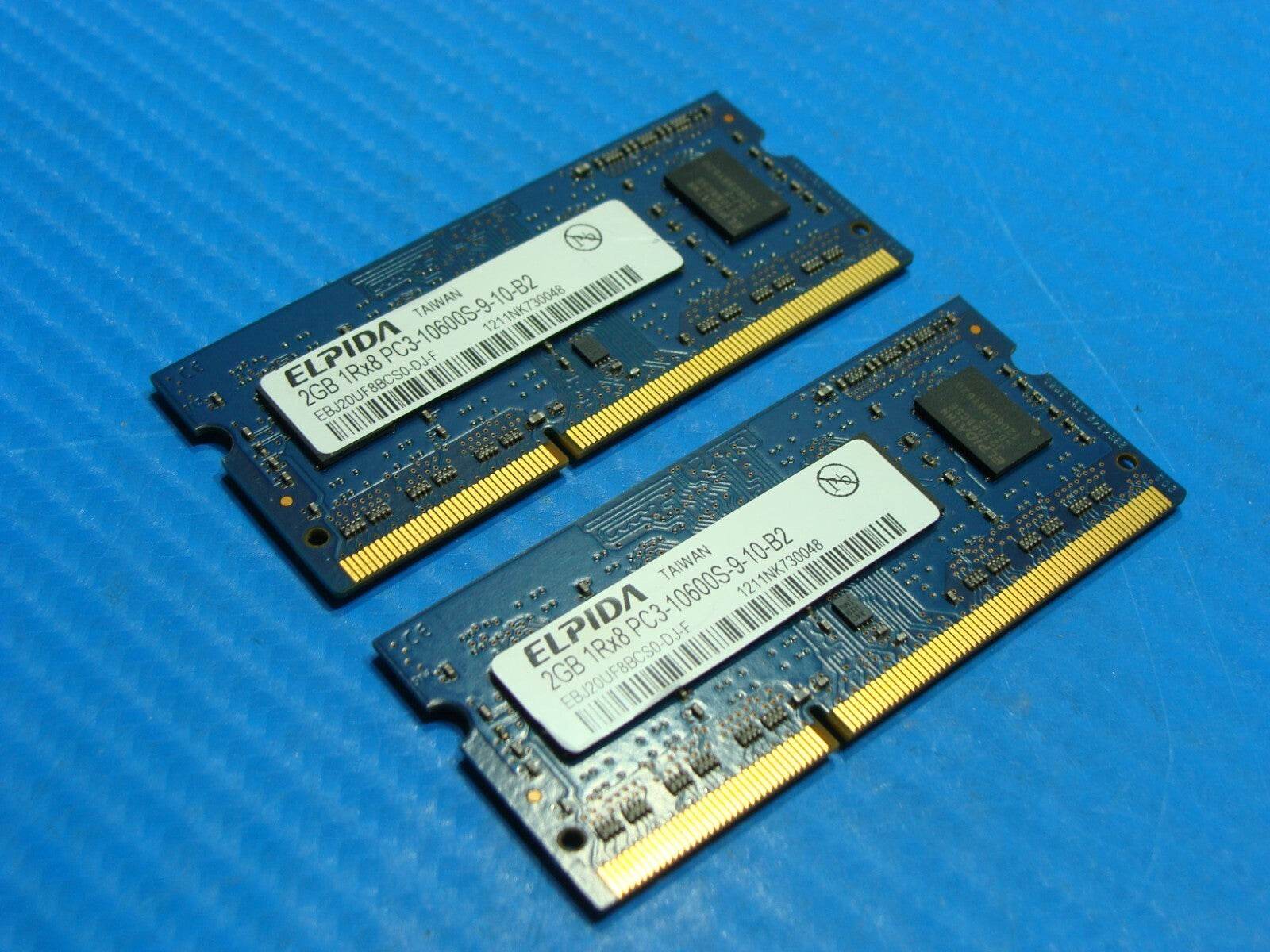 iMac A1311 Elpida 4GB 2x2GB PC3-10600S SO-DIMM RAM Memory EBJ20UF8BCS0-DJ-F - Tested Computer Laptop Parts