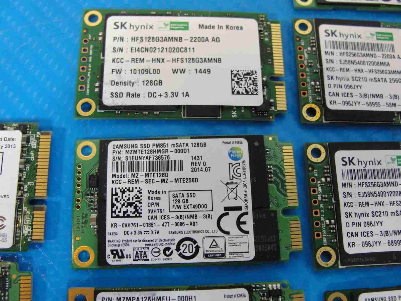 LOT of 38x mSATA Laptop SSD Drive 128/256/512 GB Mix Capacity /Mix Brand - Tested Computer Laptop Parts