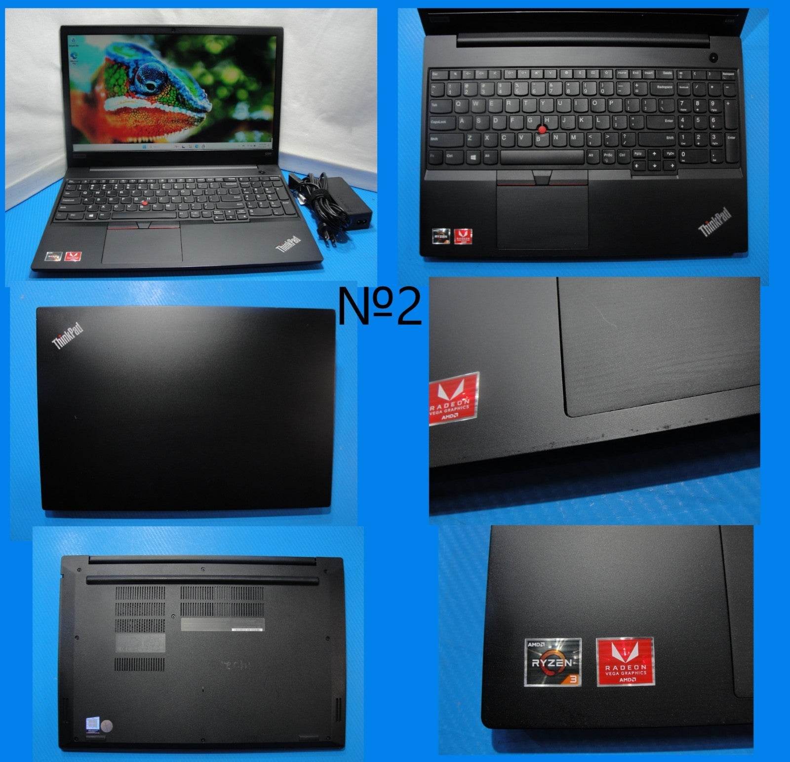 Lenovo ThinkPad E585 15.6” HD AMD Ryzen 3 2200U 2.5GHz 4GB SSD Reset 128GB - Tested Computer Laptop Parts