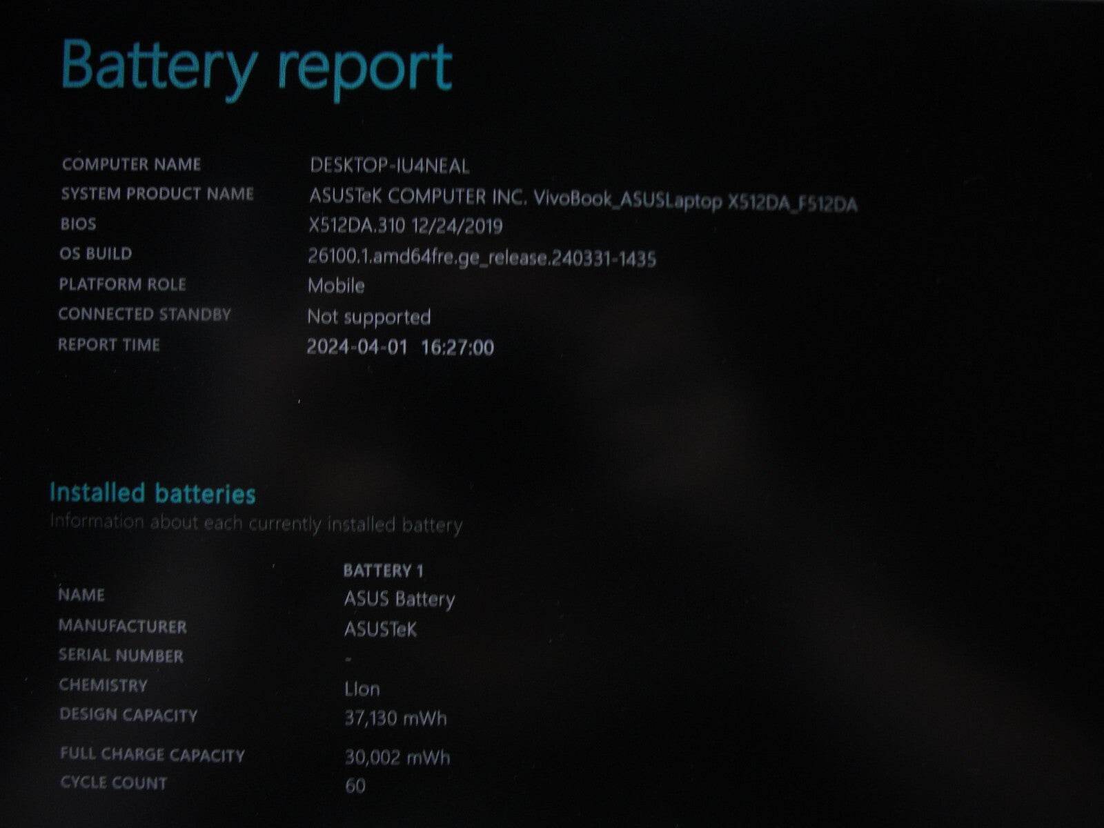 Asus VivoBook F512DA 15.6” FHD AMD Ryzen 5 3500U 2.1GHz 12GB 128GB SSD/HDD 1TB - Tested Computer Laptop Parts