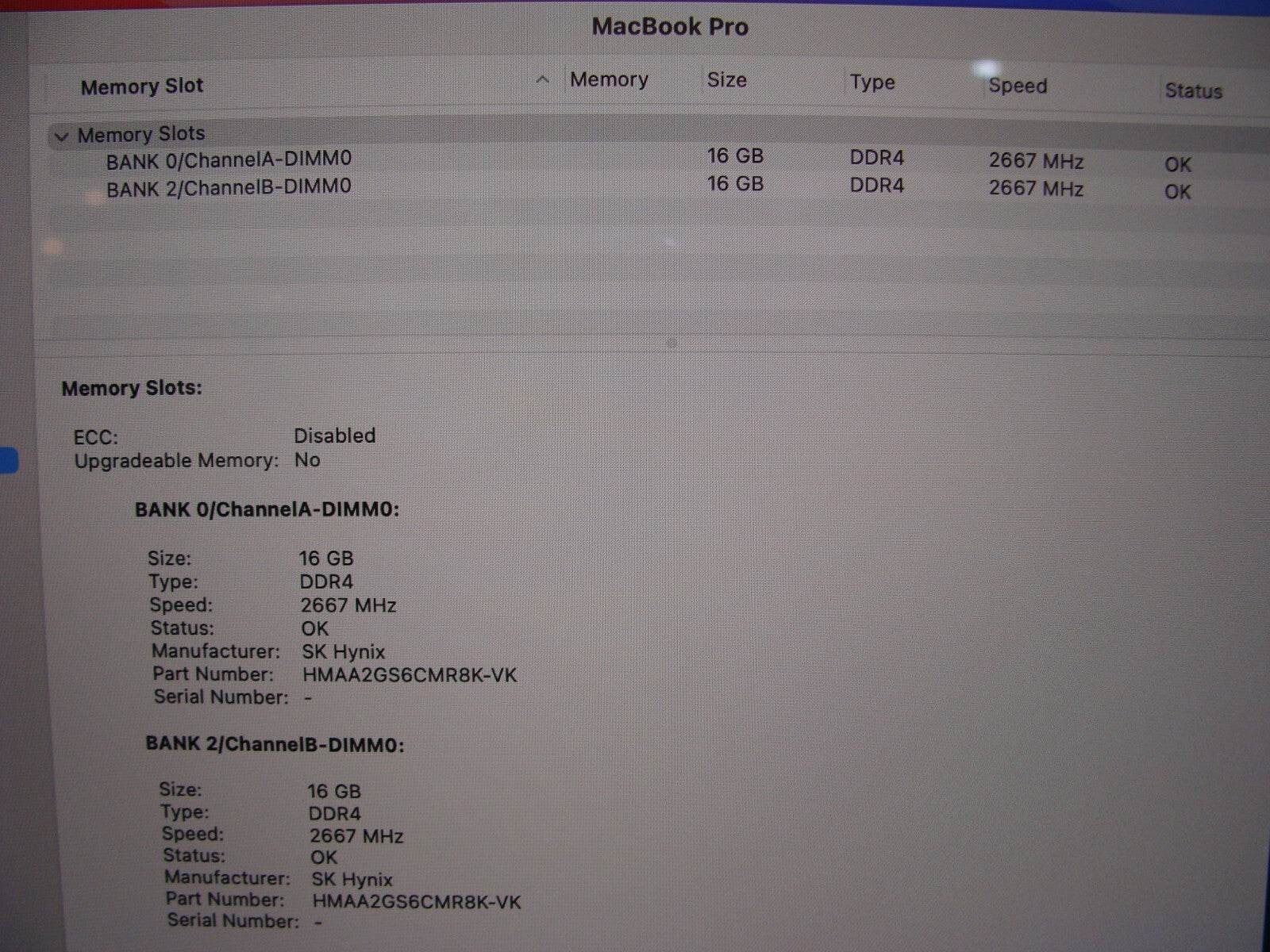 Apple MacBook Pro A2141 2019 i9-9980HK 2.4GHz 32GB 512GB Pro 5300M Excel Battery - Tested Computer Laptop Parts