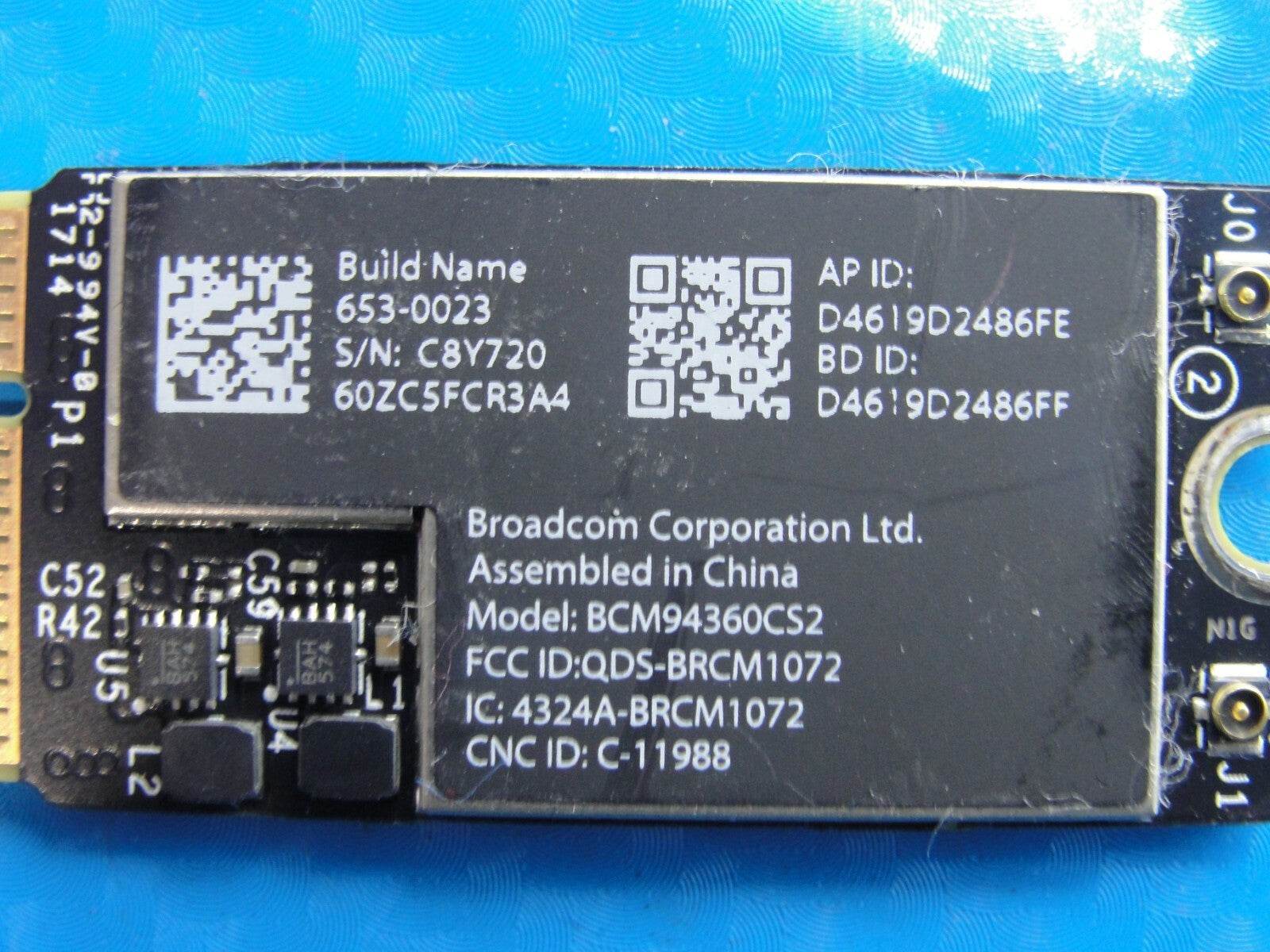 MacBook Air Mid 2017 A1466 MQD32LL/A WIFI Bluetooth Card 661-7481 BCM94360CS2 - Tested Computer Laptop Parts
