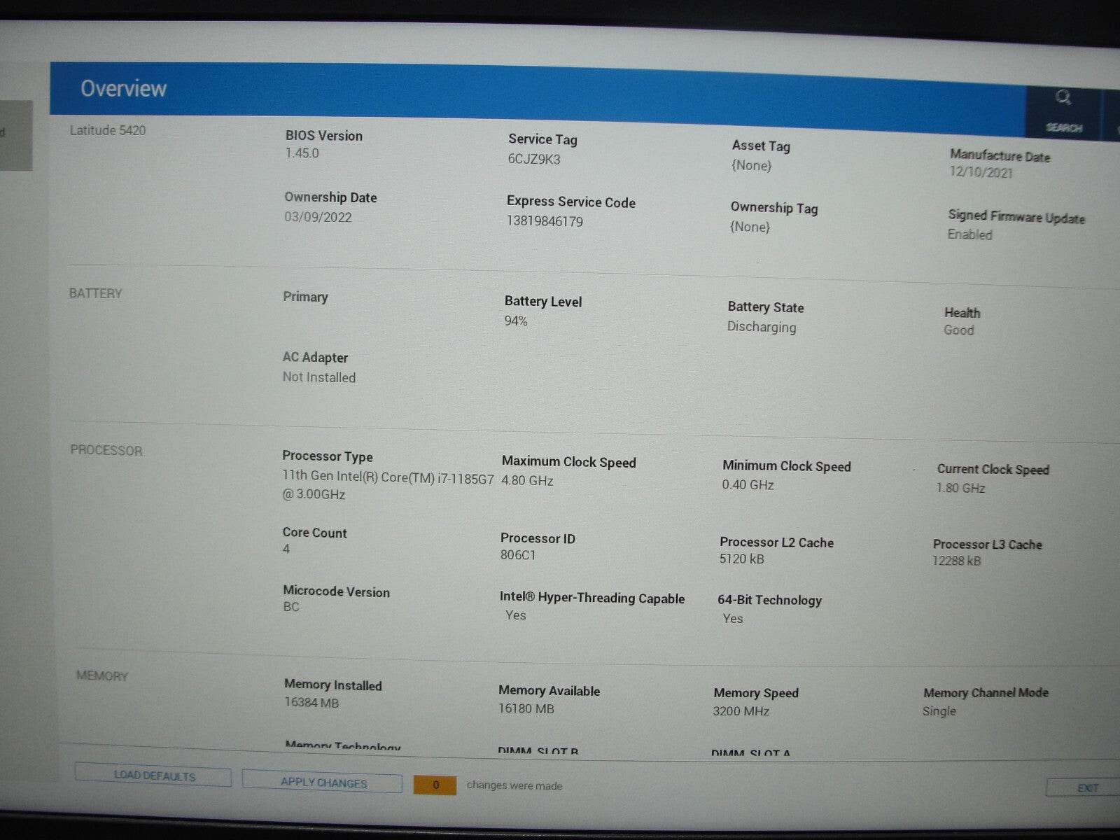 Dell Latitude 5420 14”FHD Intel Core i7-1185G7 3GHz 16GB 512GB SSD + Charger - Tested Computer Laptop Parts