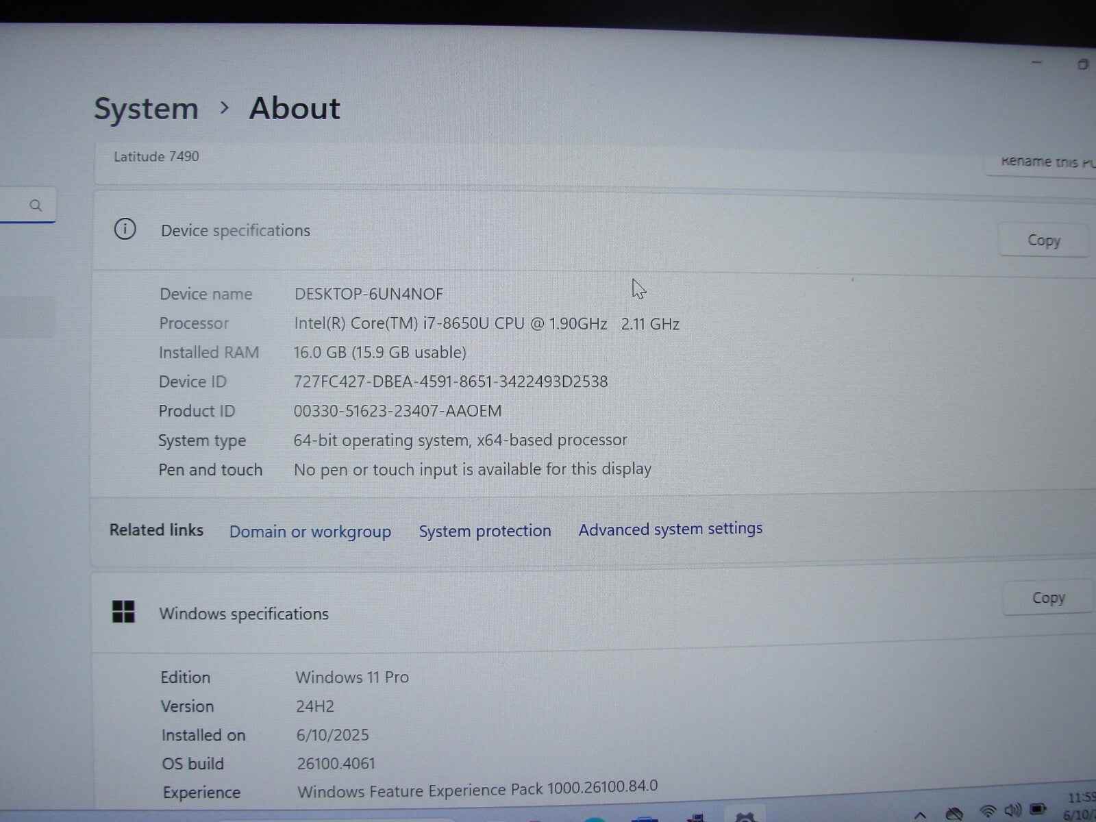 Dell Latitude 7490 14”FHD Intel Core i7-8650U 1.9GHz 16GB 512GB SSD +Charger - Tested Computer Laptop Parts