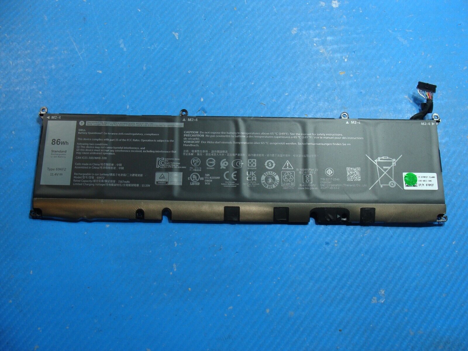 Dell Precision 15.6” 5560 OEM Battery 11.4V 86Wh 7167mAh 69KF2 70N2F Excellent