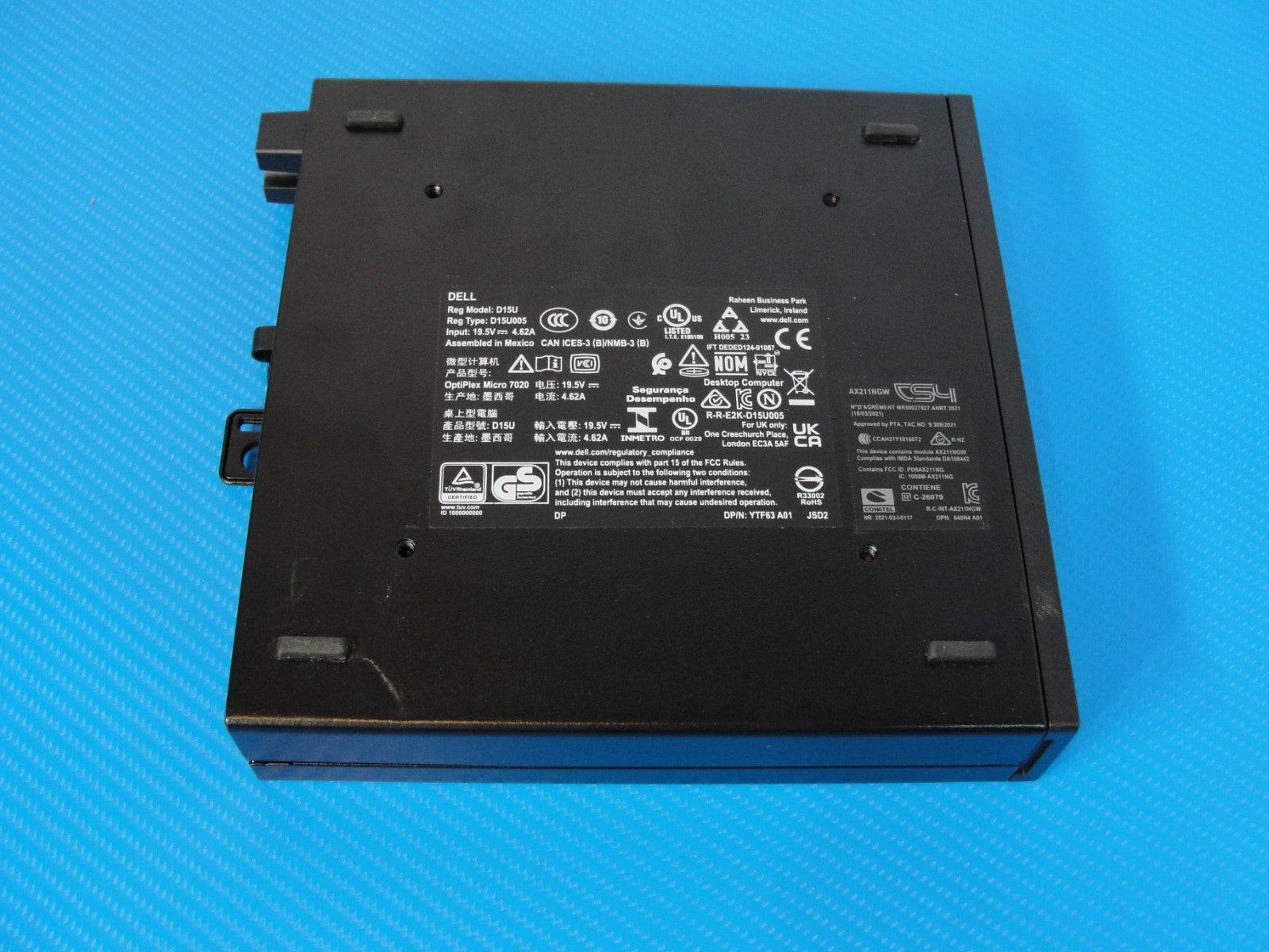 WRTY 2027 Dell OptiPlex 7020 Micro i7-14700T 16GB RAM 256GB SSD W11P +AC Adpt - Tested Computer Laptop Parts