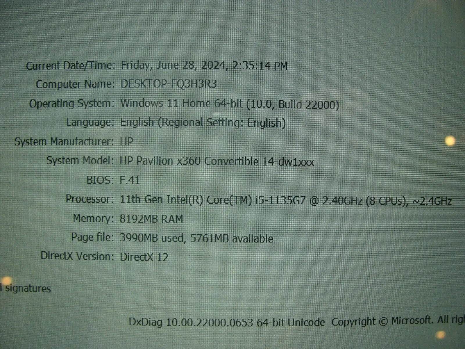 HP Pavilion x360 14-dw1025nr 2in1 TOUCH i5-1135G7 8GB 256GB SSD 1cycle Battery - Tested Computer Laptop Parts