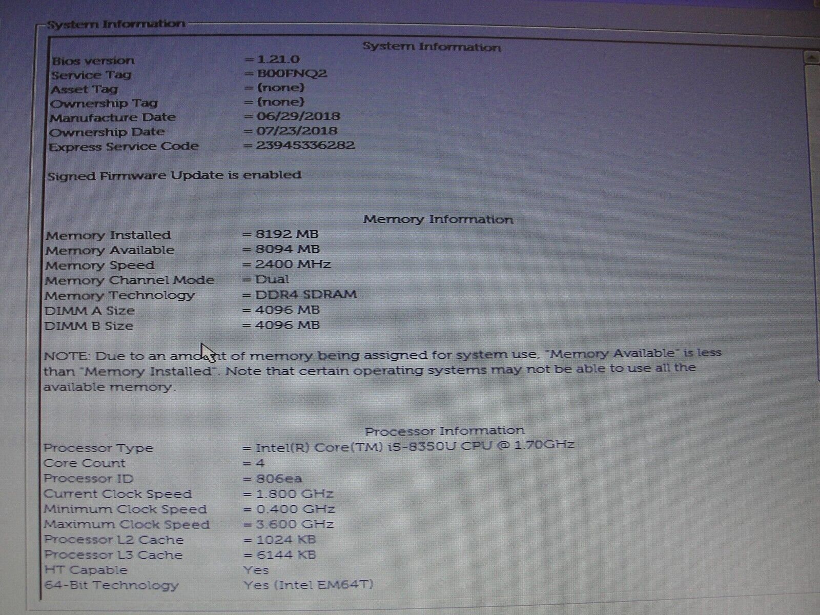 Lot 5 Dell Latitude 5490 i5-8350U /5400 i5-8th EXCELLENT BATT +PWR Adp NO SSD #5