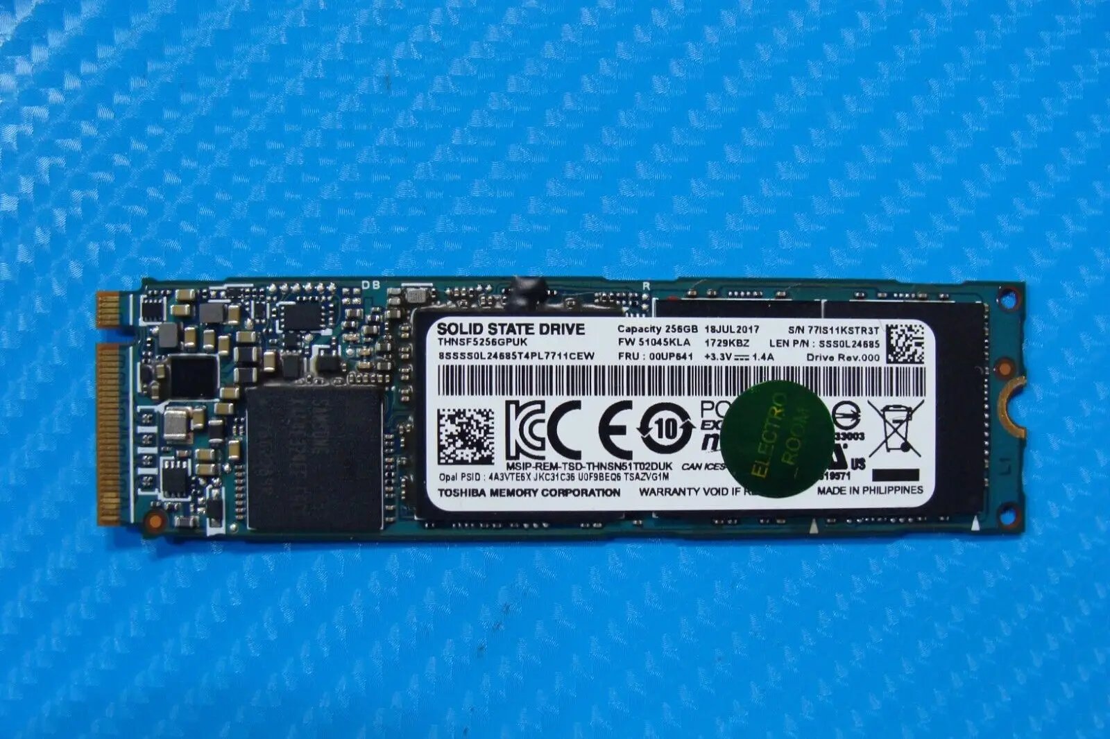 Lenovo X270 Toshiba 256GB NVMe M.2 SSD Solid State Drive THNSF5256GPUK 00UP541
