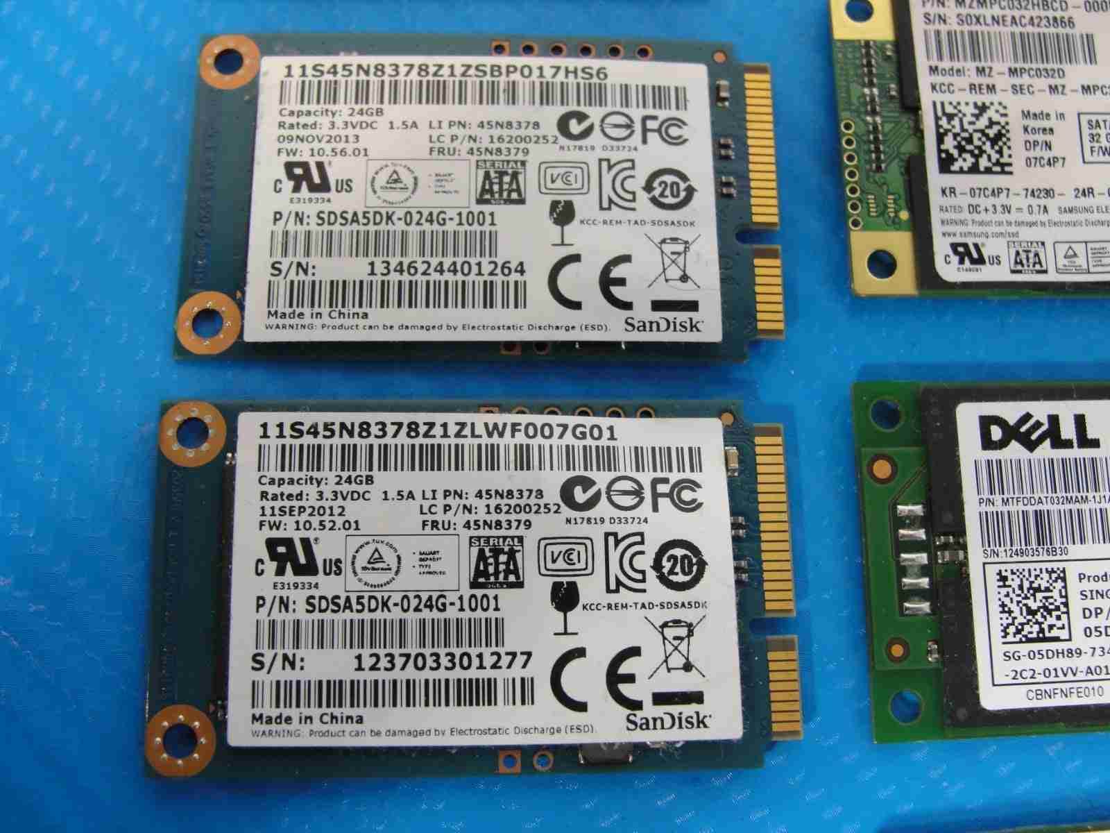 LOT of 38x mSATA Laptop SSD Drive 128/256/512 GB Mix Capacity /Mix Brand - Tested Computer Laptop Parts